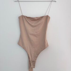 MESHKI | Nude Strappy Square-Neckline Leila Bodysuit